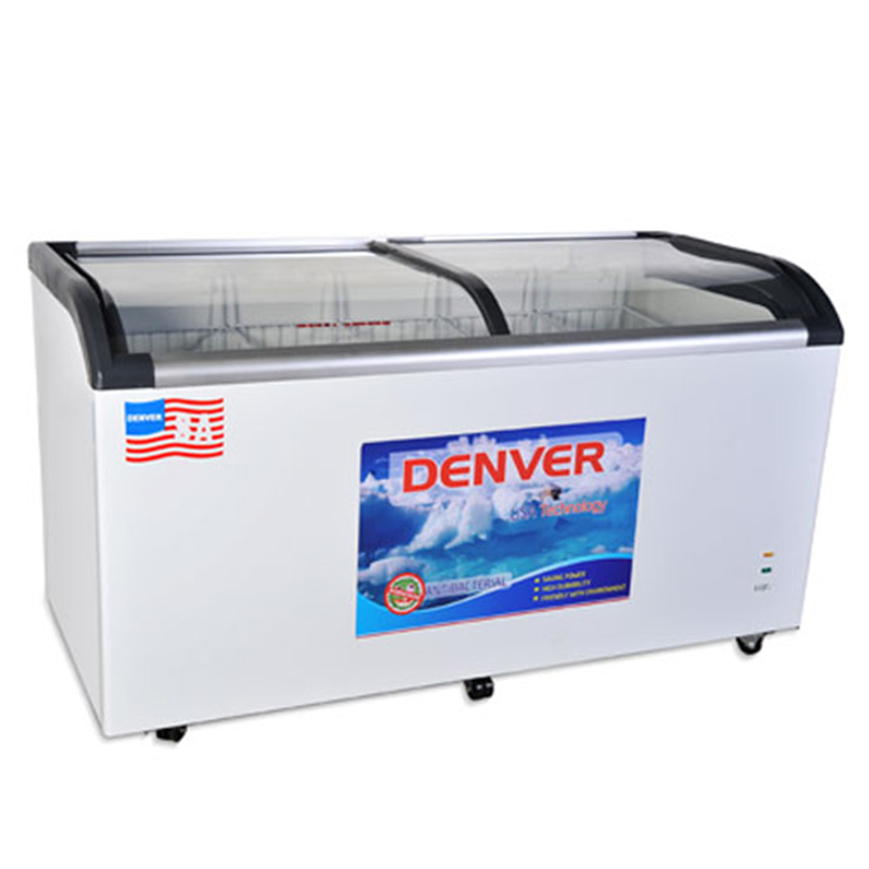 Tủ đông Denver 500 lít AS 980K (1 ngăn, 2 cánh kính lùa, dàn đồng)